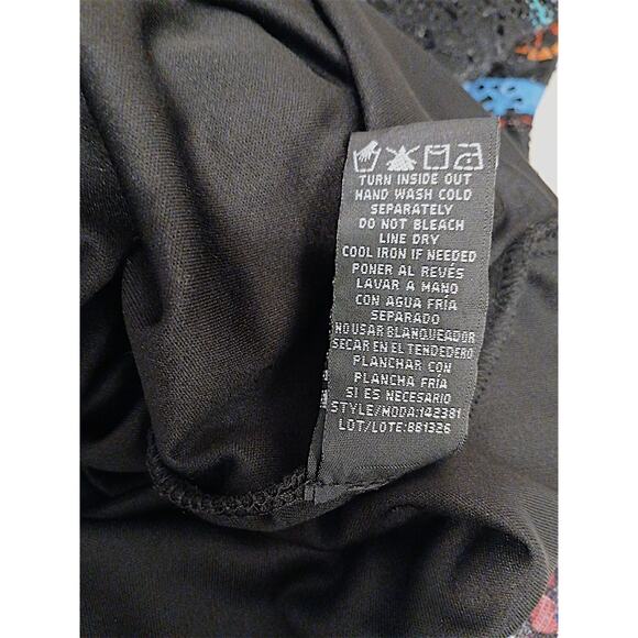 Y2K Eyelet Lace Maxi Dress Curvy Plus Size 16 Black Tropical Tribal Aztec Boho - Picture 17 of 17